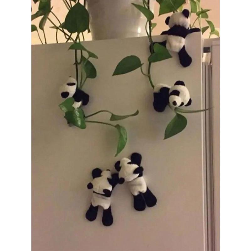 1Pc Cartoon Soft Plush Panda Refrigerator Magnet, Cute Decorative Fridge Magnet For Kitchen, Office, Whiteboard, Locker And Dishwasher, Home Decoration