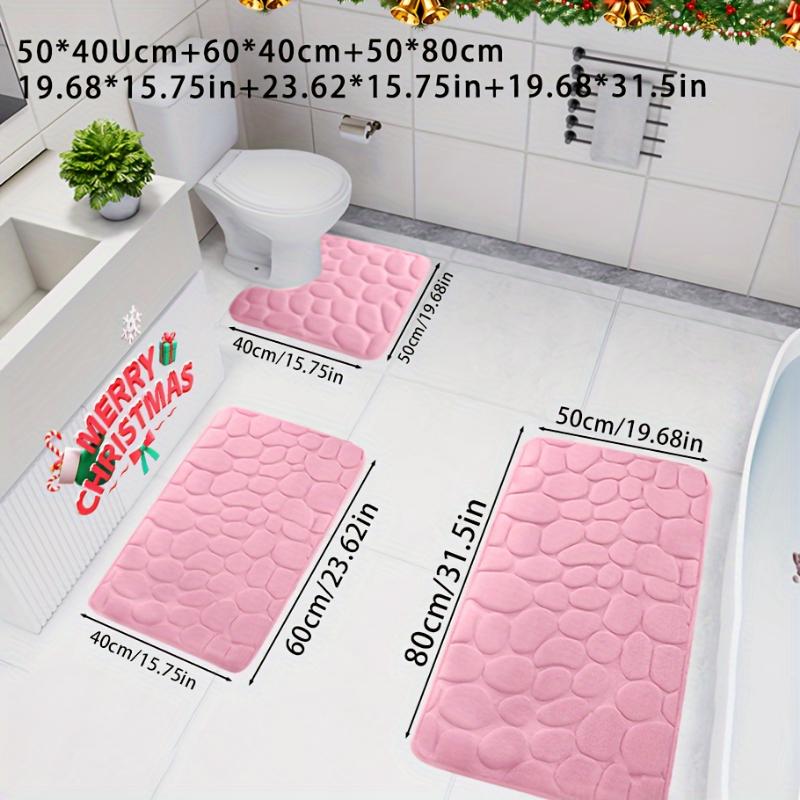 3pcs Ultra Soft Ultra Absorbent Bath Mat Set, Non-Slip Contour Carpet, Premium Bathroom Floor Mat, Bath Rug Set For Bathtub, Bathroom Accessories, Bathroom Decor Set, Home Decor