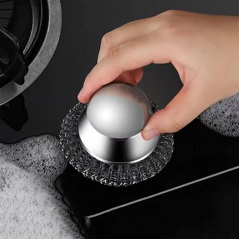 Stainless Steel Dishwashing Sponge, 1 Count Household Durable Dish Cleaning Sponge, Kitchen Cleaning Tool for Plates Pots Pans Bowel Sink