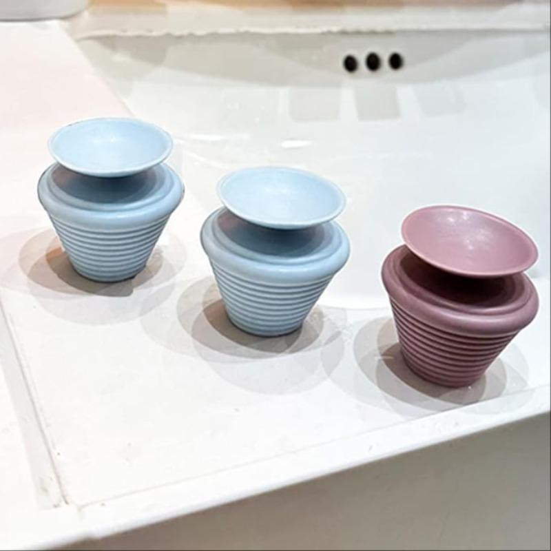 Creative Foldable Mini Vase Shaped Bathtub Drain Stopper, Silicone Bathtub Drain Stopper, Household Bathroom Accessories