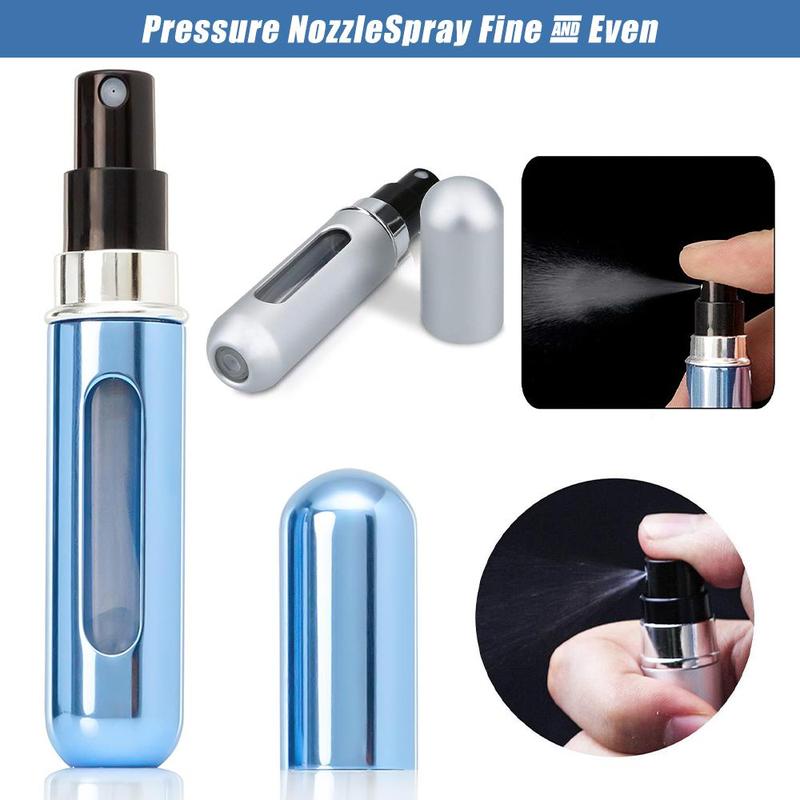 8 sets of Portable Perfume Spray Bottle, 5ml Travel Perfume Scent Pump Case Fragrance Empty Spray Bottle for Traveling and Outgoing, Beauty Tools, 5ml 0.2oz Aluminium Lightweight Organiser, Travel Mini Perfume Refillable Atomizer Container