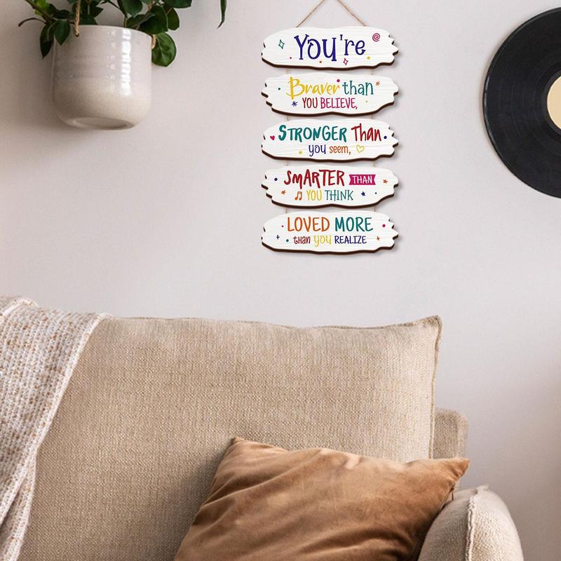 Motivational Quotes Themed Wooden Sign, 1 Count Letter Pattern Hanging Decoration, Wall Art for Home Living Room Bedroom Decor