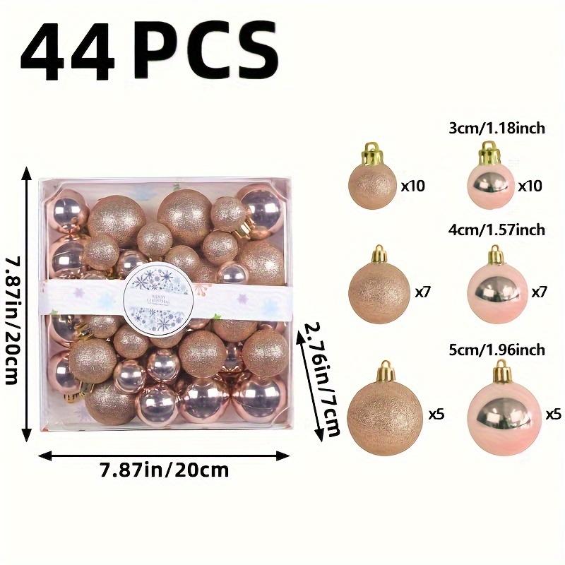 44pcs Christmas Tree Ornament Set - Festive Ball Decorations for Holiday Home & Party Decor, No Battery Needed