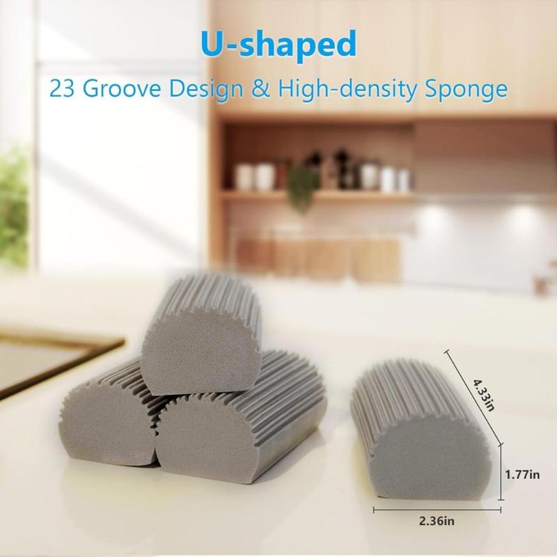 2-Pack Damp Clean Duster Sponge, Magic Eraser Sponge Baseboard Cleaner Tool, Dusters for Cleaning Blinds, Glass, Vents, Railings, Mirrors,Window Track Grooves and Faucets(Creative Life Pavilion)