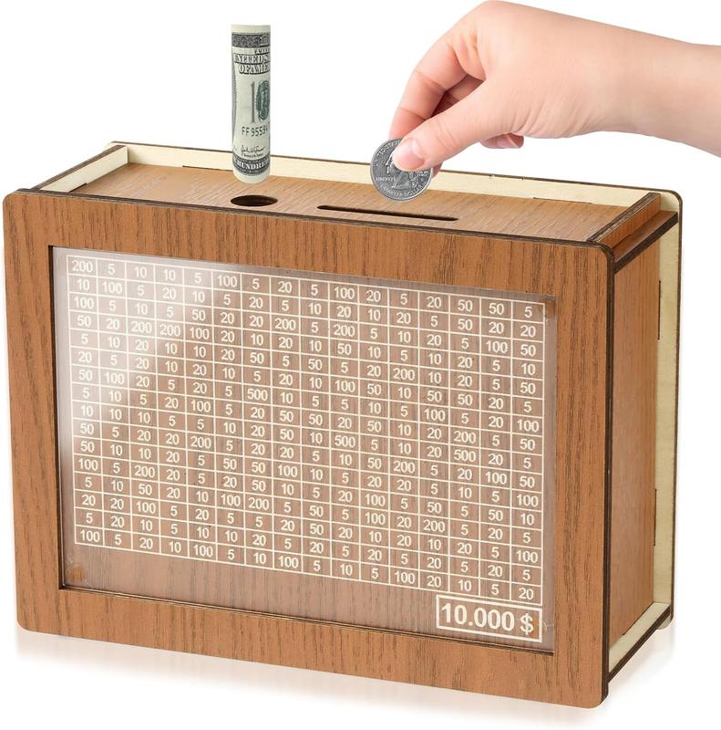 10000 Savings Challenge Box, Cashbox Kakeibo Money Box, Cash Vault Wooden Savings Box 10,000 Dollar, Wooden  Digital Piggy Bank, Wooden Money Save Box 10k Smash, Caja De Ahorros 10000, Money Saver