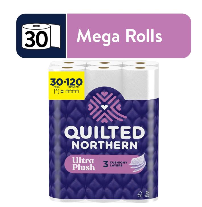 Quilted Northern Ultra Plush 3-Ply Toilet Paper, 30 Mega Rolls