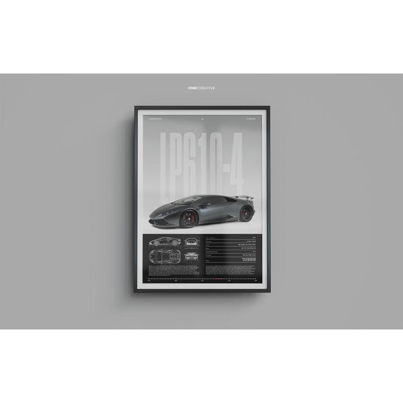 Ctc Lamborghini Huracan Poster No Frame | Physical Print | Hyper Car Poster | Super Car Print | Art Print Home Decor | Wall Decor