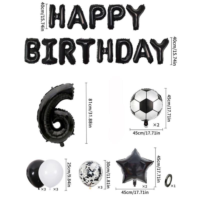  Football Themed Birthday Party Decoration, 1 Set Including Happy Birthday Football Design Balloon Set,  Birthday Party Decor Supplies for Festival Party Ceremony