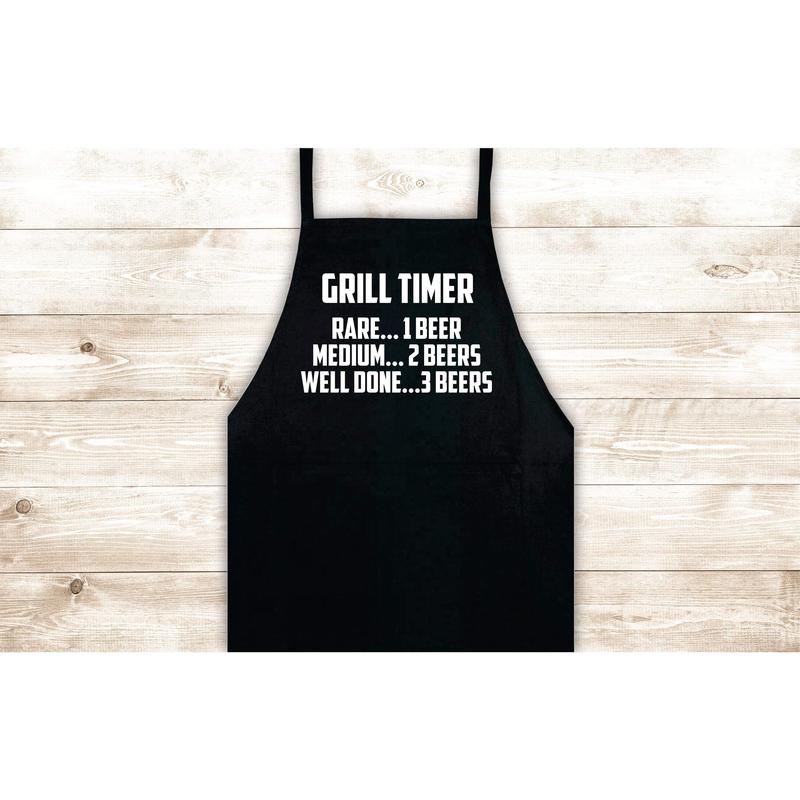 Grill Timer Apron Heat Press Vinyl Bbq Barbeque Cook Grill Chef Bake Food Kitchen Funny Gift Men