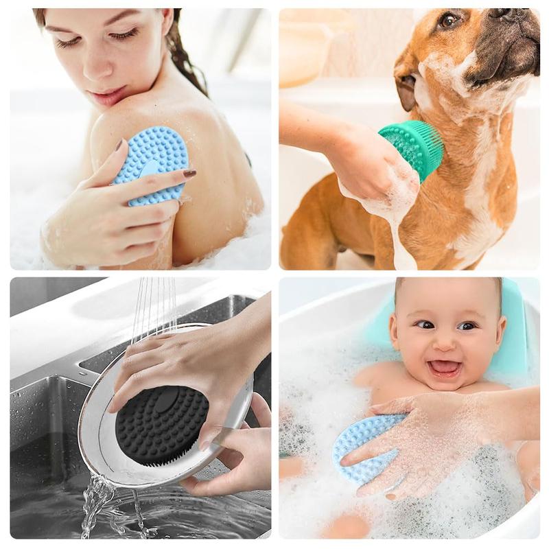 Silicone Body Scrubber,Loofah Exfoliating Body Scrubber,Bath Brush,Set of 3 Soft Body Scrubber,Deep Pore Cleansing,Long Lasting and Durable,Bristles Suitable