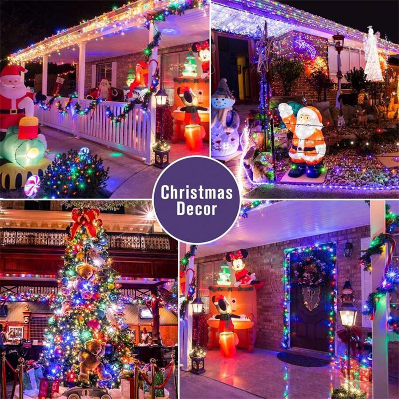 Solar Powered Christmas Tree Light, 4 Counts Solar String Light, Decorative Light for Outdoor Indoor Home Garden Party Decoration