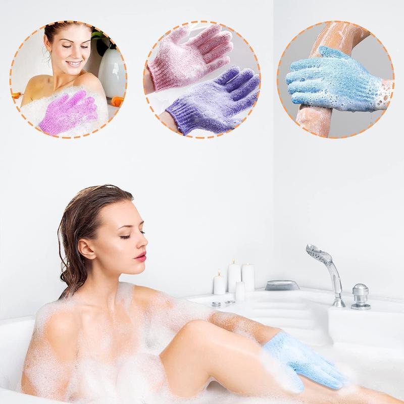 30 Count Exfoliating Gloves for Shower, 15 Colors Body Exfoliator Glove with Hanging Loop, Scrub Exfoliate Glove Mitt Bath Face Spa Hand Scrubber Wash Deep Scrubbing Dead Skin for Women Men Accessories Personal