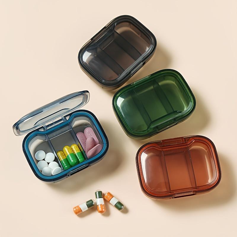 Mini Pill Storage Box, 1 Count Portable 3-grid Dustproof Pill Organizer, Medicine Storage Box for Home Office Travel