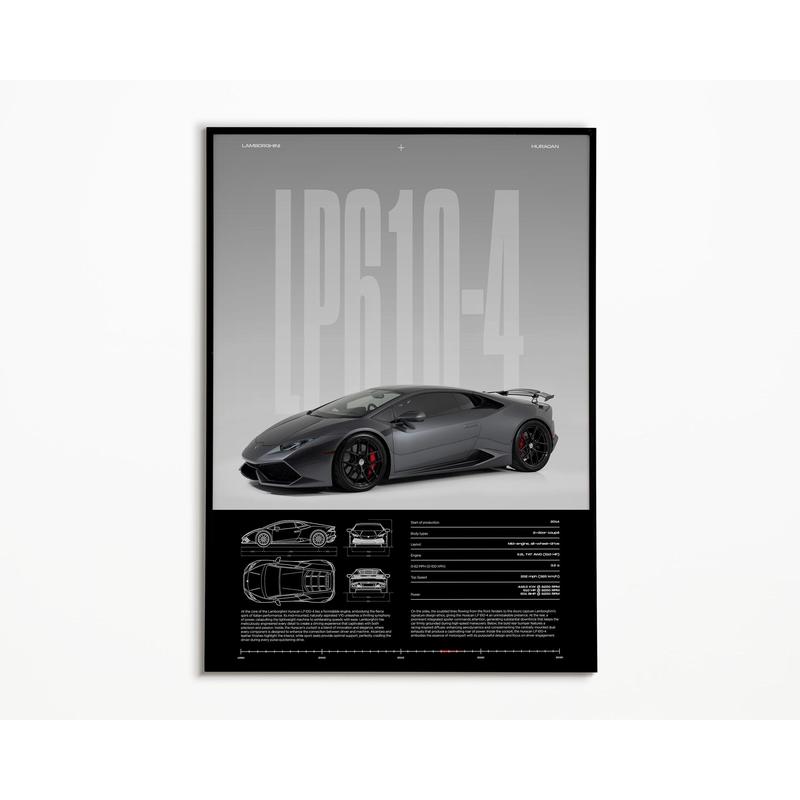 Ctc Lamborghini Huracan Poster No Frame | Physical Print | Hyper Car Poster | Super Car Print | Art Print Home Decor | Wall Decor