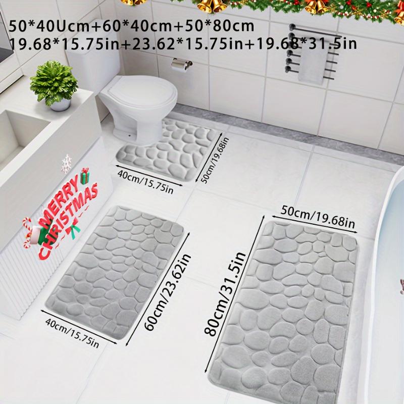 3pcs Ultra Soft Ultra Absorbent Bath Mat Set, Non-Slip Contour Carpet, Premium Bathroom Floor Mat, Bath Rug Set For Bathtub, Bathroom Accessories, Bathroom Decor Set, Home Decor