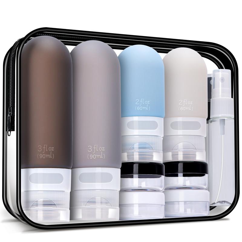 Yahaa 17 in 1 Small Travel Bottles Sets with Storage Bag, Lightweight Skincare Containers  Organiser Travel Leak-Proof Squeezable Silicone Bottles travel toiletries