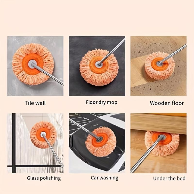 Ceiling Mop Set, 1 Set Including 1 Count LongPole & 1Counts Mop Heads, Dust Removal Mop,Flexible Rotating Floor Mop, Wet and Dry Dual-use Mop mop bucket sponge  mop mops