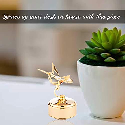 Matashi 24K Gold Plated Music Box - Crystal Studded Bee & Hummingbird Figurine - Plays 'Memory Decor Gift