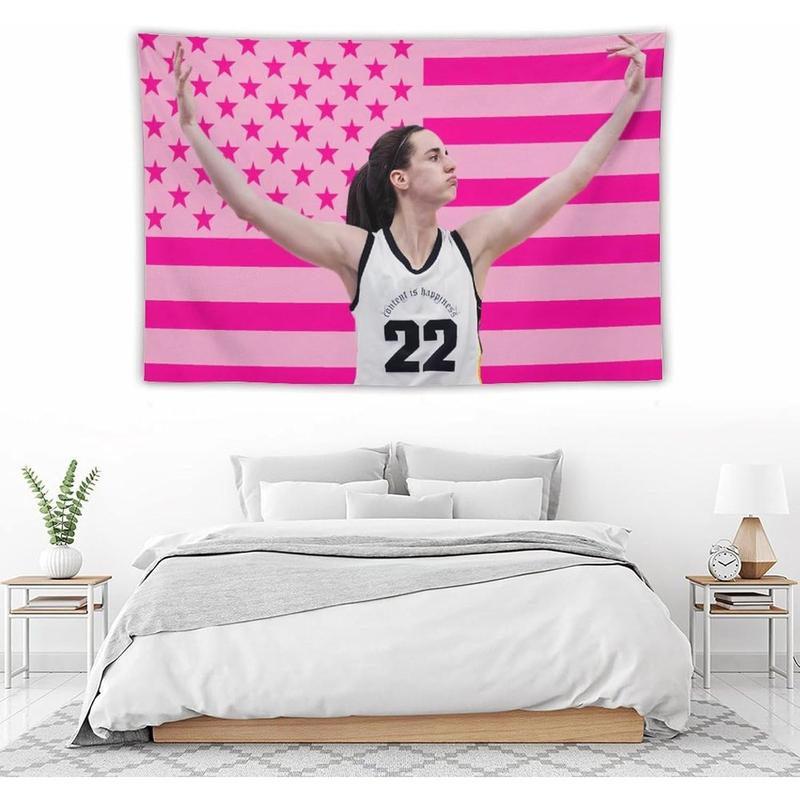 Caitlin Celebrity and Decorations Stuff American Pink Flags Wall Funny Tapestry Hanging Merch for Dorm Bedroom Decorative Aesthetic Tapestries