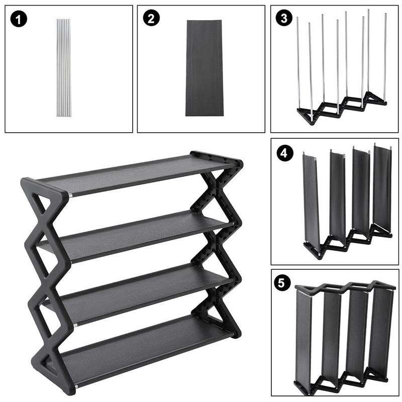 4-layer Shoe Storage Rack, 1 Count Durable Adjustable Shoe Organizer, Shoe Rack Organizer, Home Organizer for Entryway, Hallway, Bedroom, Living Room, Dorm