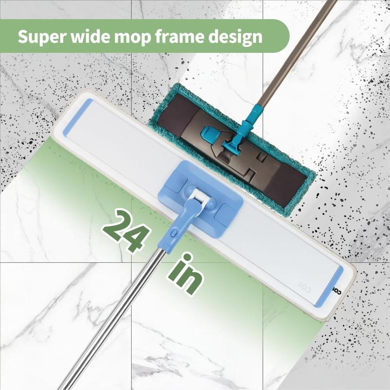 Commercial Flat Microfiber Floor Mop Cleaning System 24