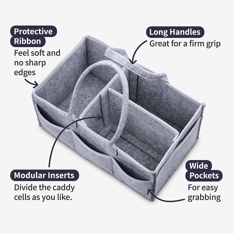 Autumn Winter Felt Storage Basket, Multi-purpose Diaper Caddy, Portable  Kids Nursery Storage Basket, Simple Durable Storage Basket for Home Outdoor