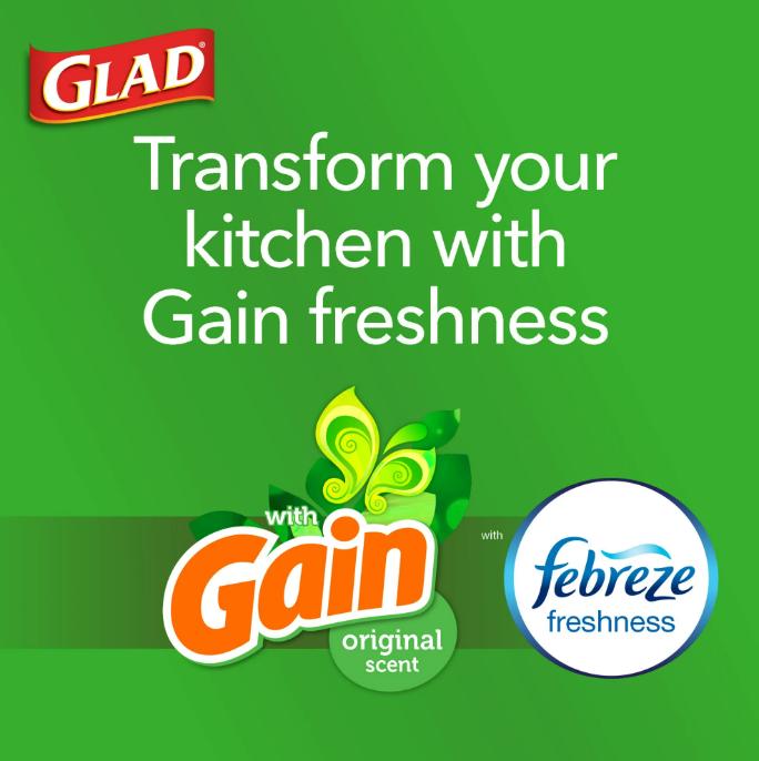 Glad ForceFlex Tall Kitchen Drawstring Trash Bags, Gain Original with Febreze Freshness, 13 Gallon, 120 Count