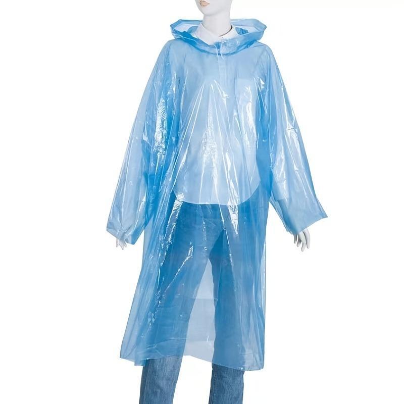 Portable Disposable Raincoat, 4 Counts set Lightweight Waterproof Raincoat, Raincoat for Men and Women, Perfect for Camping, Hiking, Cycling