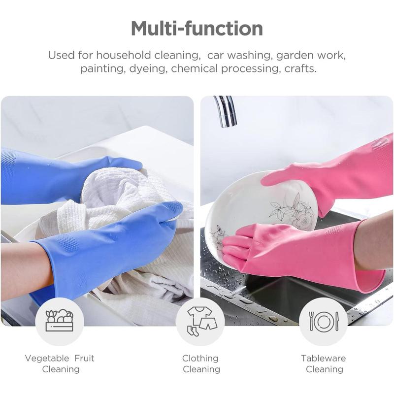 Rubber gloves dishwashing 2 or 4 Pairs for Kitchen,Cleaning gloves for household Reuseable.