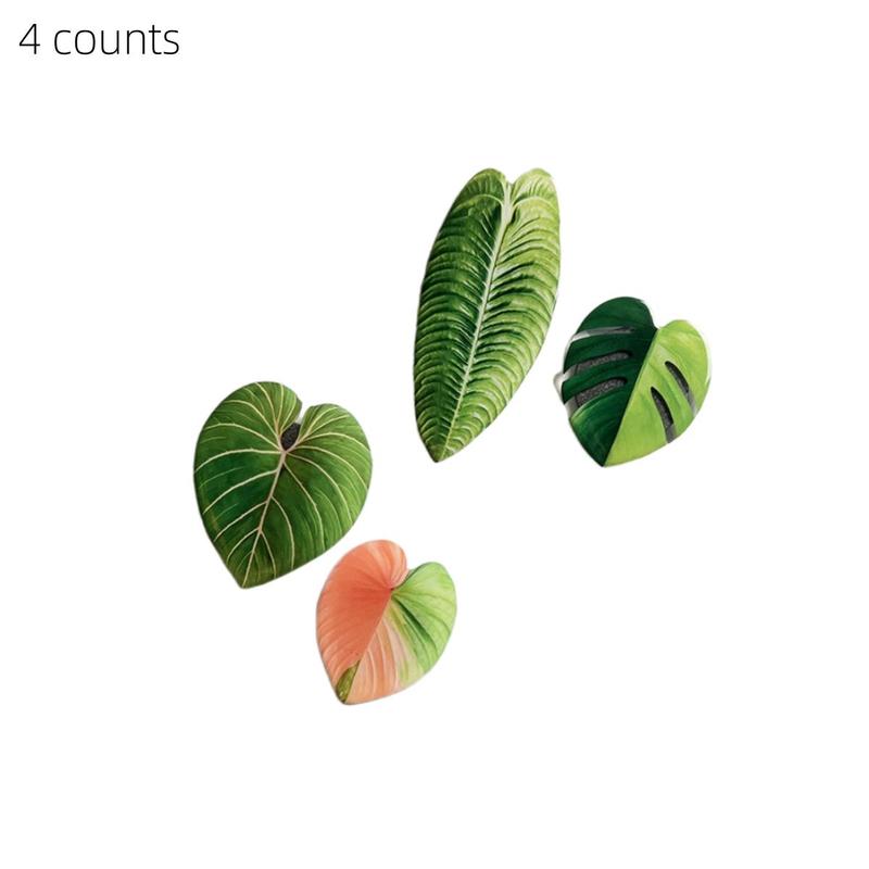 Leaf Shaped Fridge Magnet, 4 8 Counts Acrylic Magnetic Decoration, Magnetic Decorative Ornament for Home Kitchen & Bathroom