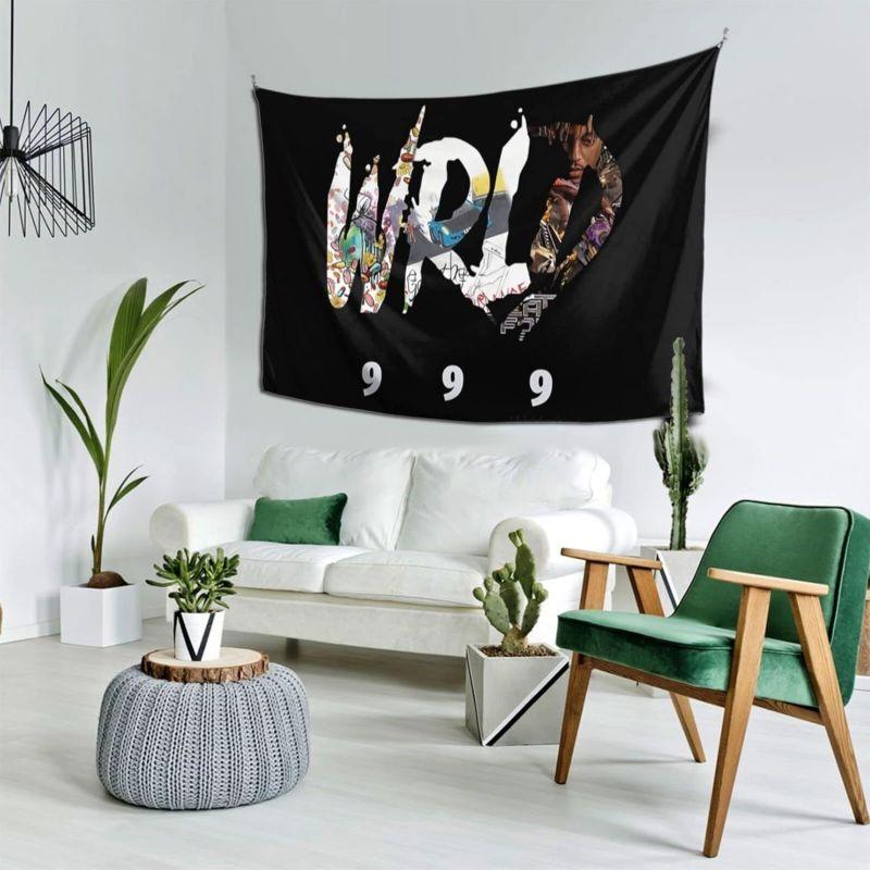 Juice Rapper 3x5Ft Flag Hip Hop Singer Tapestry for Wall Hanging Home Decorations Bedroom Living Room Indoor Outdoor Banner With 4 Brass Grommets