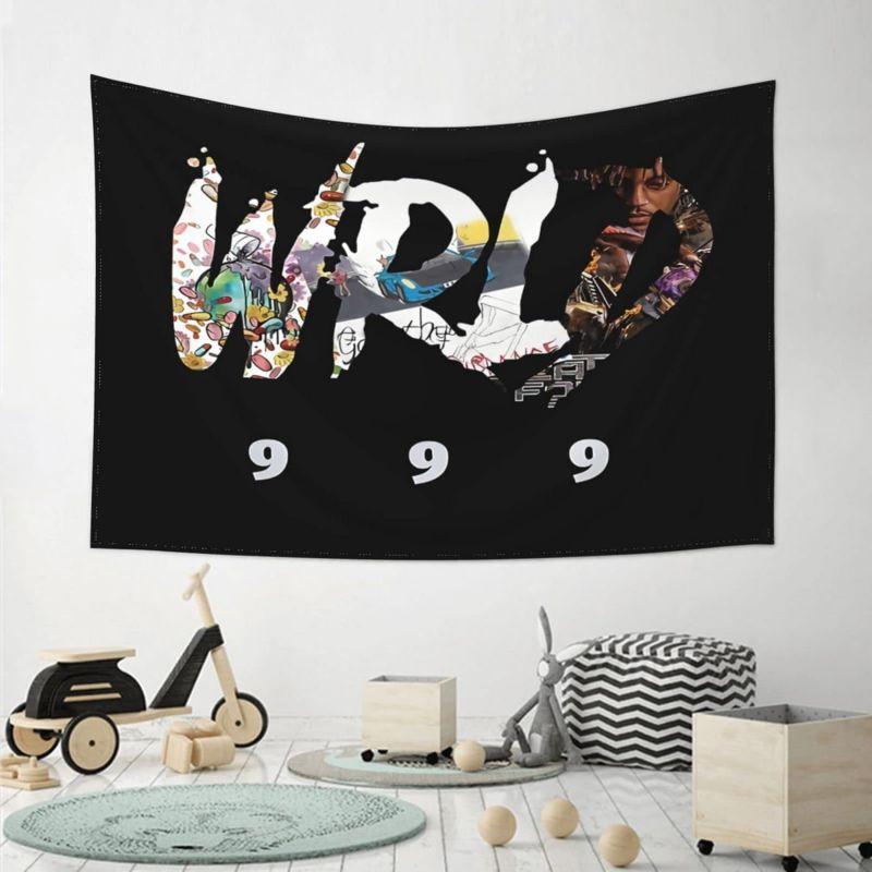 Juice Rapper 3x5Ft Flag Hip Hop Singer Tapestry for Wall Hanging Home Decorations Bedroom Living Room Indoor Outdoor Banner With 4 Brass Grommets