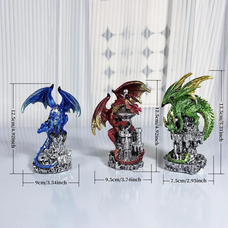 Creative Dragon Design Resin Ornament, 1 Count Colorful Dragon Statue, Decorative Mythical Creatures for Home Decor, Fantasy Lovers Gift