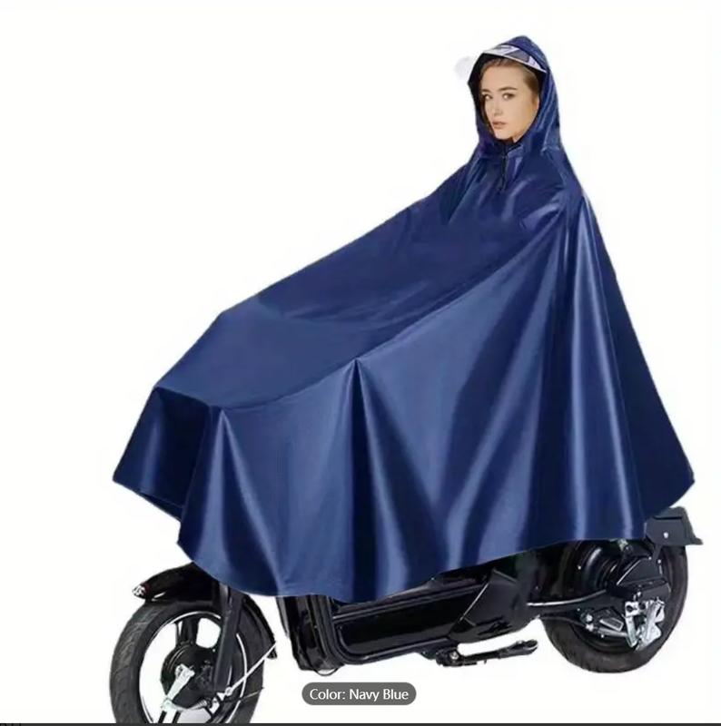 Reusable Rain Pacho, Water & Tear Resistant Hooded Raincoat, Solid Color Wheelchair Rain Protection Rain Jacket