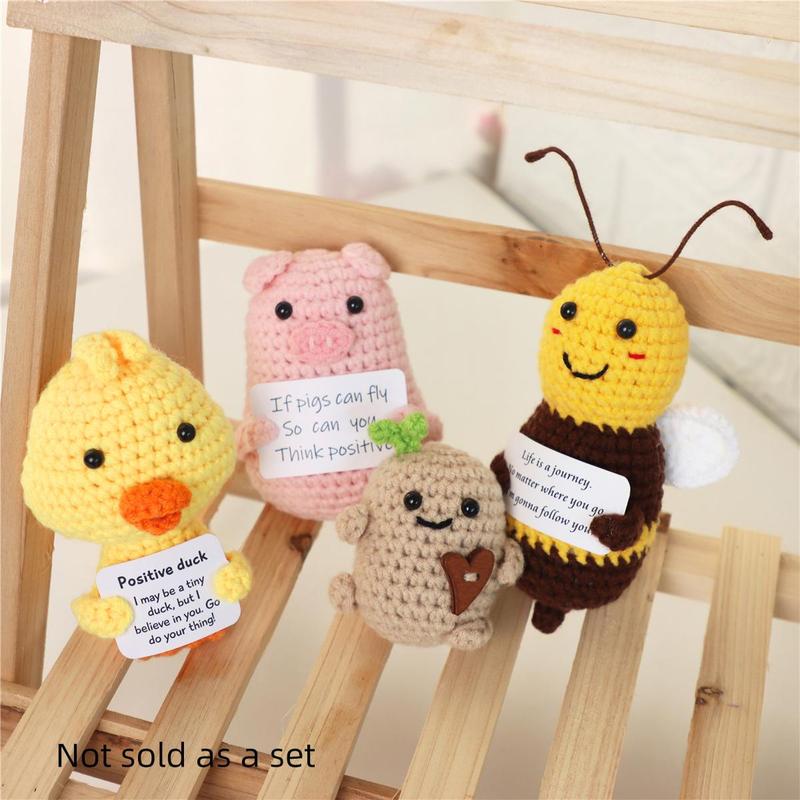 Cute Crochet Animal Design Ornament, 1 Count Handmade Knitting Animal Decoration, Desktop Decorative Ornament for Home Office