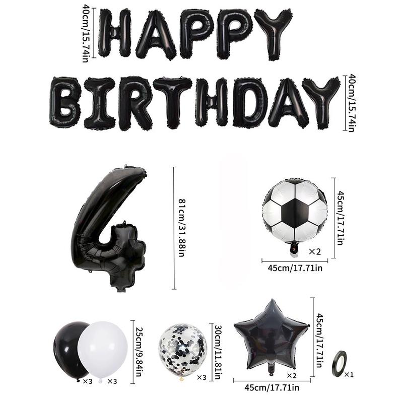  Football Themed Birthday Party Decoration, 1 Set Including Happy Birthday Football Design Balloon Set,  Birthday Party Decor Supplies for Festival Party Ceremony