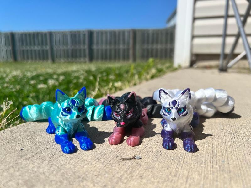 3d Printed Kitsune -Fox Figurine - Decoration Decor