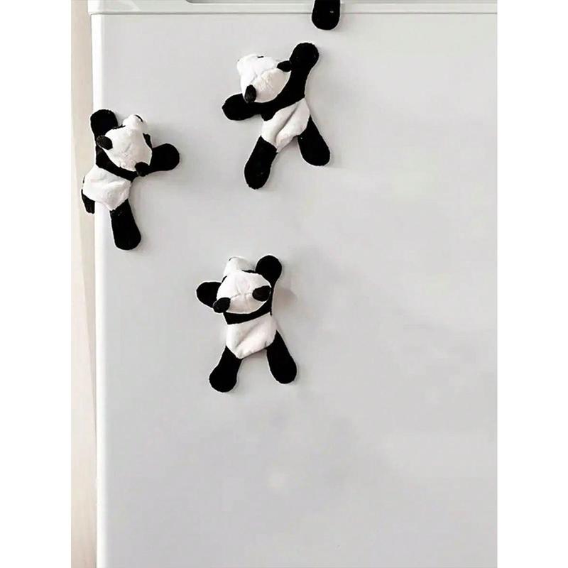 1Pc Cartoon Soft Plush Panda Refrigerator Magnet, Cute Decorative Fridge Magnet For Kitchen, Office, Whiteboard, Locker And Dishwasher, Home Decoration