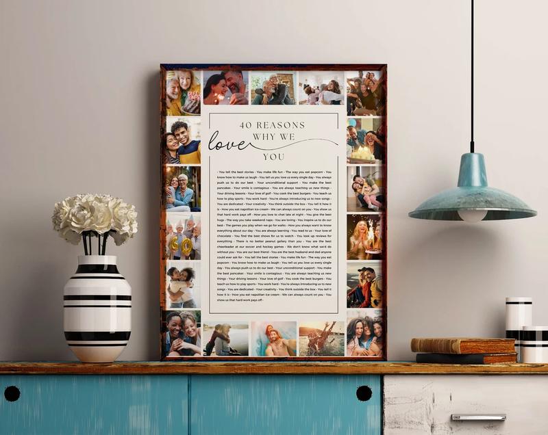 EDITABLE custom 18 photo | 40 Reasons We Love You Custom Photo Collage | Fully Editable Template | 40th Anniversary Gift | 40 Things About Friend Birthday | anniversary gift | gift for love.