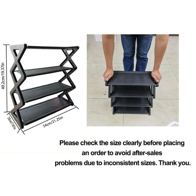 4-layer Shoe Storage Rack, 1 Count Durable Adjustable Shoe Organizer, Shoe Rack Organizer, Home Organizer for Entryway, Hallway, Bedroom, Living Room, Dorm