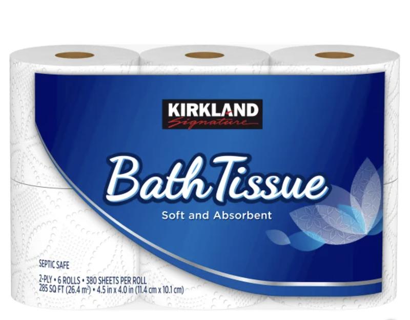 Kirkland Signature Bath Tissue, 2-Ply, 380 Sheets, 30 Rolls, Brand New