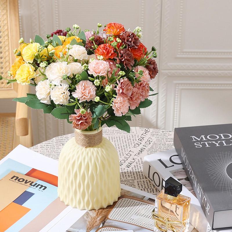 Wavy Pattern Plastic Vase, 1 Count Modern Flower Arrangement Vase, Imitation Porcelain Flower Vase, Home Decoration Supplies for Living Room Bedroom