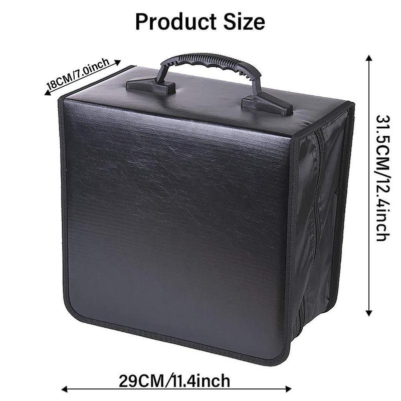 CD Case, 520 Capacity Waterproof.DVD Case, CD Wallet, Protective CD Storage Organizer, Booklet, Photo Album, Padded Lining. For traveling at home, (black leather)