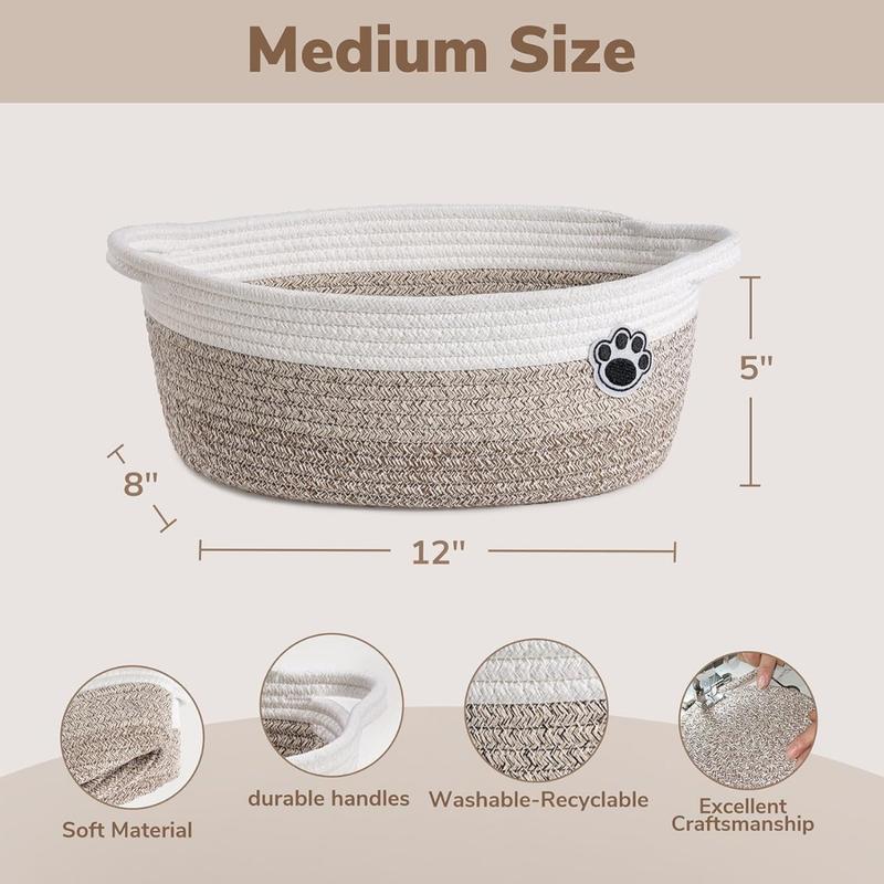 Dog toys basket, storage basket, dog and cat storage woven basket, diaper storage basket, 12 