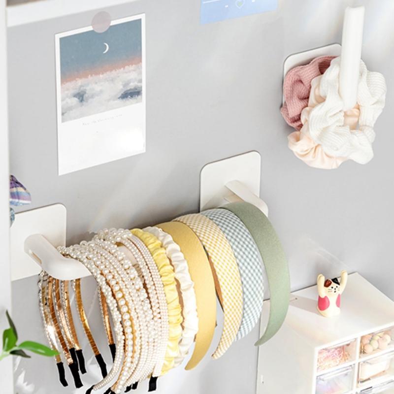 Wall Mounted Hair Tie Holder, 1 Count Self Adhesive Hair Tie Storage Rack, Home Organizer