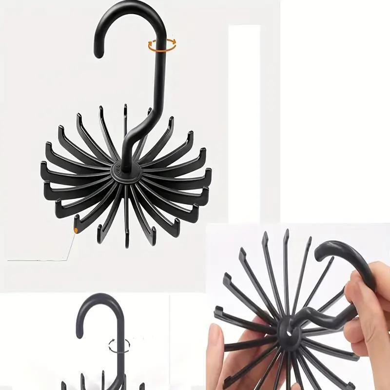 Rotatable 20 Claw Multi-purpose Scarf Clothes Hanger Belt Bag Storage Hook, 3counts Plastic Coat Hat Hanger Hook, Home Organizer For Living Room Bedroom Bathroom