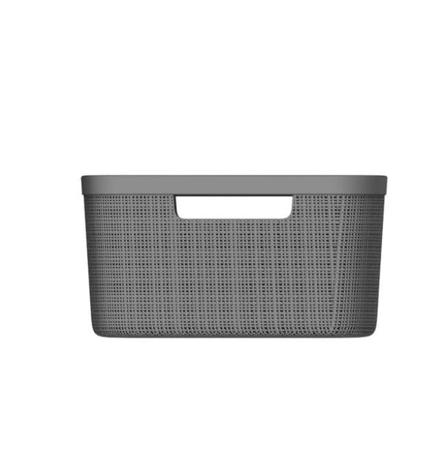 Cver Jute Medium Grey Plastic Storage Basket