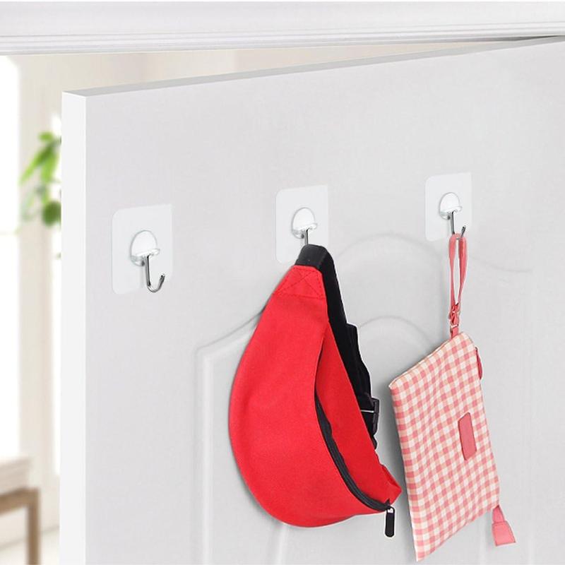 Adhesive Hooks 15lb(Max) 180 Degree Rotating Heavy Duty Sticky Wall Hooks for Hanging Space Saving Towel Hooks Holder Seamless Stick on Bathroom Kitchen Office Outdoors-20 Packs