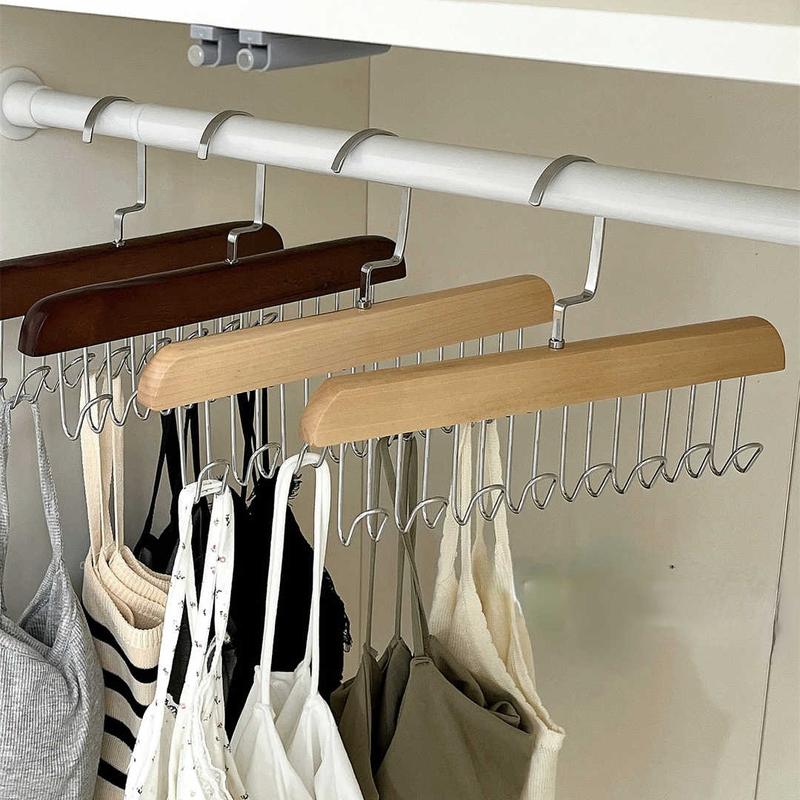 2pcs Wooden Bra Hanger, Space Saving Hanger, Clothes Organizer for Beanie, Scarfs, Bras, Pet Clothes, Camisoles