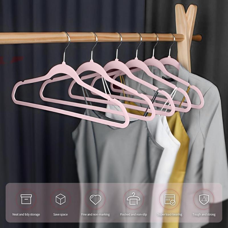 Velvet Clothes Hangers, 50 Pack Non-Slip Durable Coat Hangers, Heavy Duty 360 Degree Swivel Felt Hangers, Light Weight Saving Space Clothes Hangers for Wardrobe